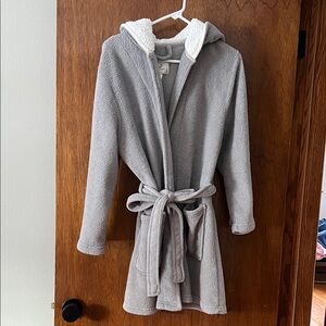 Cozy Gray Kids Rabbit Hooded Bathrobe